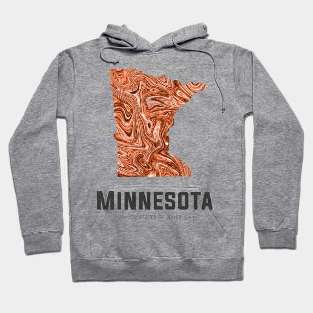 Minnesota state map abstract brown Hoodie by StudioGrafiikka